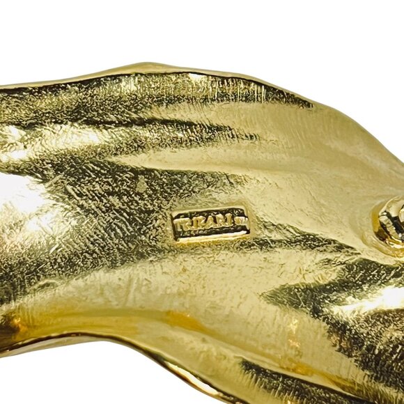 Vintage Trifari Gold Tone Leaf Brooch (6069) - Picture 6 of 8